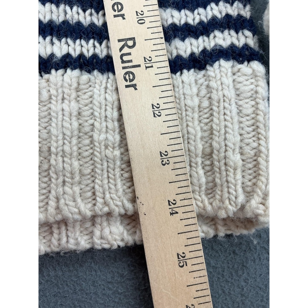 Lands' End Canvas Sweater Womens Small Blue Striped Wool‎ Blend Turtleneck Knit - Picture 8 of 9